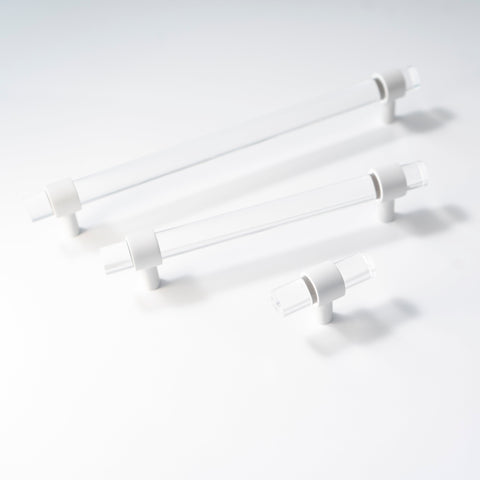Mando Solid Brass & Acrylic Handle | White
