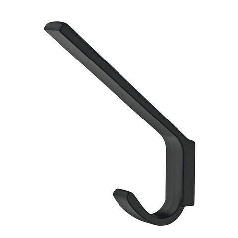 Large Coat Hook | 3 Finishes Material: Zinc Alloy Finish: Chrome PolishedBlack MattGold Coloured Matt Dimensions (W x D x H): 19 x 113 x 141 mm Hole Spacing: 20 mm Hafele