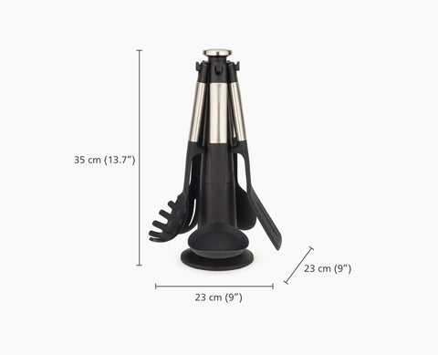 Elevate™ Stainless-steel Silicone 5-piece Utensils Carousel Set