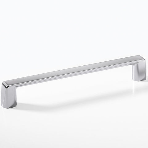 Furniture Handle H1390 Finish: Chrome plated polishedNickel plated brushed Hole centres: 128 mm192 mm Dimensions: 148 x 32 mm212 x 32 mm Note: Please order screws separately:022.35.225: 22mm Screws for use with all Häfele handles where panel thickness is
