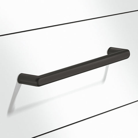 Furniture Handle H1950 Material: Zinc alloy Finish: Brushed Black, Used LookNickel Brushed, PlatedBlack MattSilver Coloured Hole centres: 96 mm128 mm160 mm192 mm Dimensions: 108 x 26 mm140 x 26 mm172 x 26 mm204 x 26 mm Note: Please order screws separately