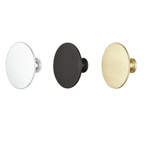 Furniture Knob H1960 Material: Zinc alloy Finish: Chrome PolishedBlack MattBrass Brushed Hole centres: Ø 20 mm Dimensions: 60 x 28 mm Note: Please order screws separately:022.35.225: 22mm Screws for use with all Häfele handles where panel thickness is 16
