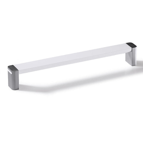 Furniture Handle H1365 Finish: White, Nickel plated brushedBlack, Nickel plated brushed Hole centres: 192 mm Dimensions: 202 x 30 mm Note: Please order screws separately:022.35.225: 22mm Screws for use with all Häfele handles where panel thickness is 16 -
