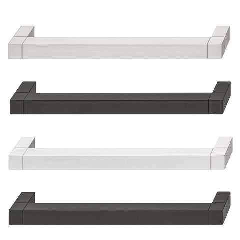 Furniture Handle H1935 Material: Zinc alloy Finish: Nickel BrushedBlack AnodisedGrey AnodisedBlack Matt Rough Finish Hole centres: 128 mm160 mm192 mm Dimensions: 142 x 34 mm174 x 34 mm206 x 34 mm Note: Please order screws separately:022.35.225: 22mm Screw
