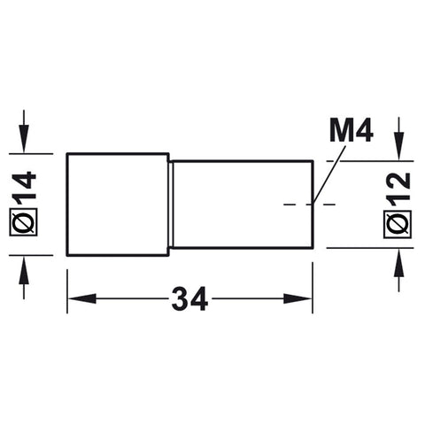 Furniture Knob H1940 | Four Finishes Material: Zinc alloy Finish: Nickel BrushedGrey AnodisedBlack Matt Rough Finish Hole centres: Ø 12 mm Dimensions: 14 x 34 mm Note: Please order screws separately:022.35.225: 22mm Screws for use with all Häfele handles