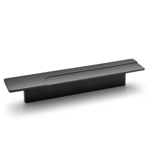 Furniture Handle H2195 Material: Zinc alloy Finish: Dark PewterNickel BrushedSlate Grey Hole centres: 64 mm Dimensions: 124 x 23 mm173 x 23 mm Note: Please order screws separately:022.35.225: 22mm Screws for use with all Häfele handles where panel thickne
