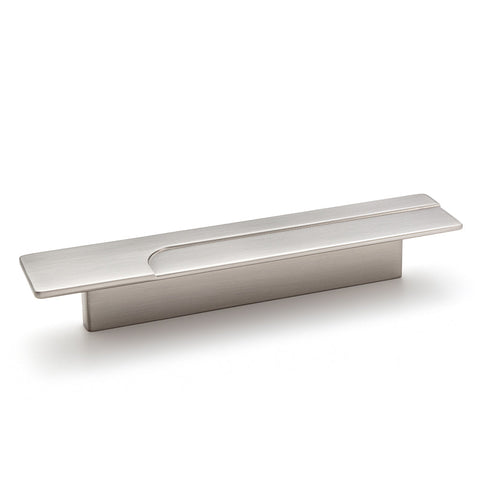 Furniture Handle H2195 Material: Zinc alloy Finish: Dark PewterNickel BrushedSlate Grey Hole centres: 64 mm Dimensions: 124 x 23 mm173 x 23 mm Note: Please order screws separately:022.35.225: 22mm Screws for use with all Häfele handles where panel thickne