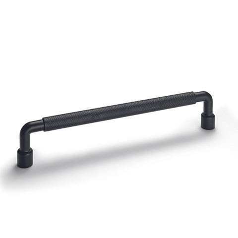 H2305 Textured Cabinetry Handle, 4 sizes, 3 x colours Finish: Matt black Nickel plated, brushed Gold coloured, brushed Hole Centre's: 96mm 128mm 192mm Dimensions: 108 x 32 mm 140 x 32 mm 172 x 32 mm 204 x 32 mm Note: Please order screws separately:022.35.