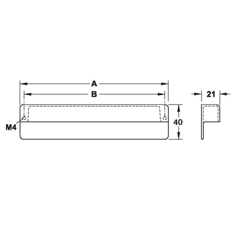 Furniture Handle H1360 Finish: Chrome plated polishedNickel plated brushed Hole centres: 32 mm96 mm160 mm Dimensions: 42 x 40 mm106 x 40 mm170 x 40 mm Note: Please order screws separately:022.35.225: 22mm Screws for use with all Häfele handles where panel