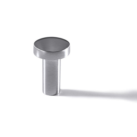 Furniture Handle H1340 Material: Zinc-alloy Finish: Chrome plated polishedNickel plated brushedWhite mattBlack mattIron coloured used look Diameter: 20 mm Height: 31 mm Note: Please order screws separately:022.35.225: 22mm Screws for use with all Häfele h
