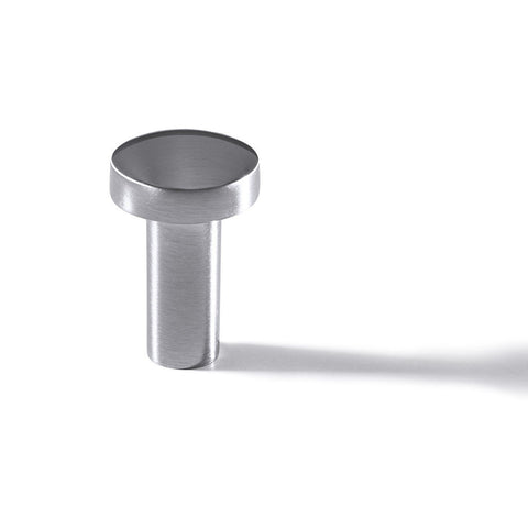 Furniture Handle H1340 Material: Zinc-alloy Finish: Chrome plated polishedNickel plated brushedWhite mattBlack mattIron coloured used look Diameter: 20 mm Height: 31 mm Note: Please order screws separately:022.35.225: 22mm Screws for use with all Häfele h