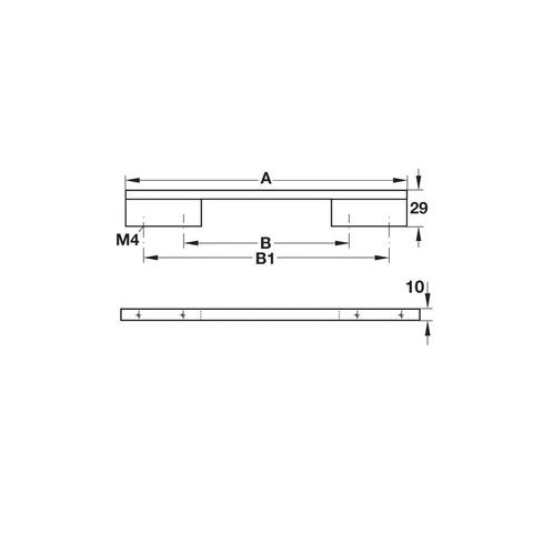Furniture Handle Urban Finish: Stainless steel coloured Hole centres: 160/256 mm192/320 mm Dimensions: 284 x 29 mm348 x 29 mm Note: Please order screws separately:022.35.225: 22mm Screws for use with all Häfele handles where panel thickness is 16 - 18mm02