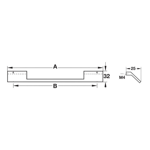 Furniture Handle Urban Finish: Chrome plated polishedChrome plated mattNickel plated brushed Hole centres: 192 mm Dimensions: 220 x 32 mm Note: Please order screws separately:022.35.225: 22mm Screws for use with all Häfele handles where panel thickness is