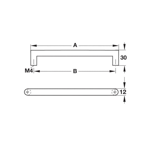 Furniture Handle Urban Finish: Matt brushed Hole centres: 96 mm Dimensions: 108 x 30 mm Note: Please order screws separately:022.35.225: 22mm Screws for use with all Häfele handles where panel thickness is 16 - 18mm022.35.387: 38mm Screws for use with all