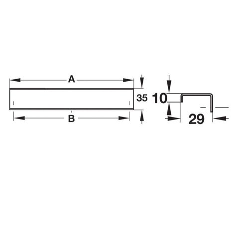 Furniture Handle Urban Finish: Matt brushed Hole centres: 12 mm80 mm180 mm280 mm Dimensions: 28 x 35 mm100 x 35 mm200 x 35 mm300 x 35 mm Note: Please order screws separately:022.35.225: 22mm Screws for use with all Häfele handles where panel thickness is