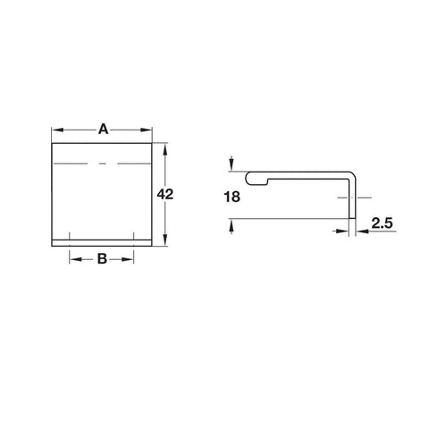Furniture Handle Studio Finish: Chrome plated polishedSilver coloured anodisedBlack gloss Hole centres: 25 mm50 mm Dimensions: 40 x 42 mm70 x 42 mm Note: Please order screws separately:022.35.225: 22mm Screws for use with all Häfele handles where panel th