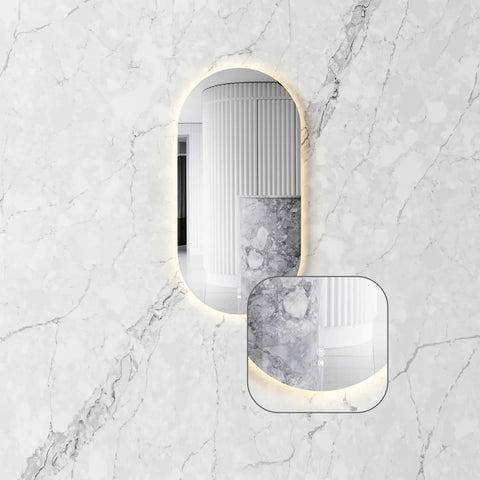 NOOSA LED Oval Frameless Mirror 900x450mm