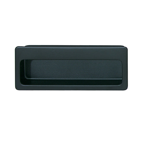 Flush Handle Studio Finish: Black matt Dimensions: 99 x 38 mm Note: Please order screws separately:022.35.225: 22mm Screws for use with all Häfele handles where panel thickness is 16 - 18mm022.35.387: 38mm Screws for use with all Häfele handles where pane