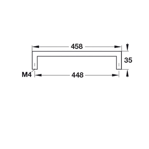 Furniture Handle Material: Stainless steel Finish: Matt Brushed Note: Please order M4 thread screws seperately. Hafele