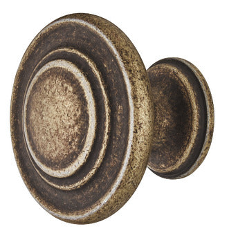 Antique Knob Studio Finish: Antique ironAntique brassAntique pewterBlack mattNickel-plated brushed Dimensions: 34 x 25 mm Note: Please order screws separately:022.35.225: 22mm Screws for use with all Häfele handles where panel thickness is 16 - 18mm022.35