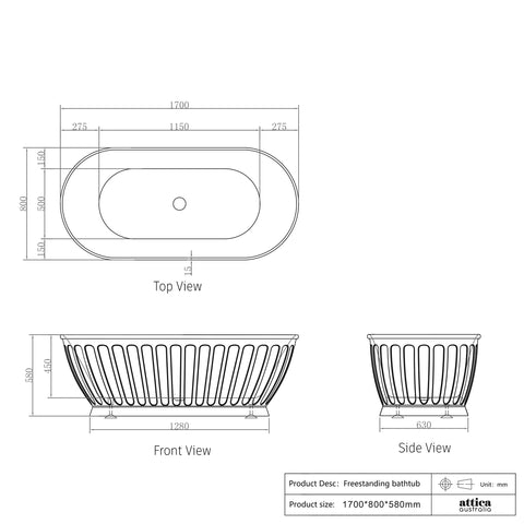 Norwich Freestanding Non-Overflow Bathtub