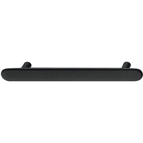Timber Furniture Handle in Ash Black Stained or Oak Natural Lacquered, 28mm Height Material: AshOak Finish: Black StainedNatural Lacquered Hole Centres: 160 mm Dimensions: 224 x 28 mm Note: Please order screws separately:022.35.225: 22mm Screws for use wi