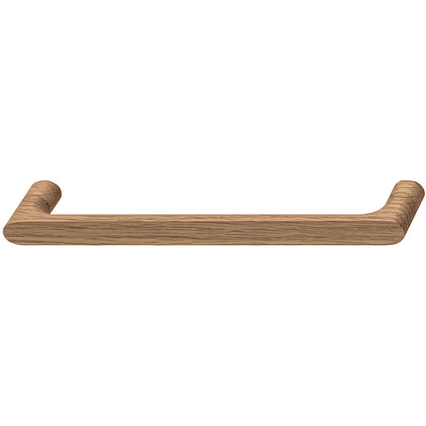 Timber Furniture Handle in Ash Black Stained or Oak Natural Lacquered, 35 Height Material: AshOak Finish: Black StainedNatural Lacquered Hole Centres: 128 mm192 mm256 mm Dimensions: 144 x 35 mm208 x 35 mm272 x 35 mm Note: Please order screws separately:02