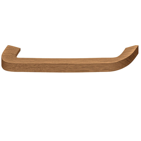 Timber Furniture Handle in Ash Black Stained or Oak Natural Lacquered, 38 height Material: AshOak Finish: Black StainedNatural Lacquered Hole Centres: 160 mm192 mm224 mm Dimensions: 176 x 38 mm208 x 38 mm240 x 38 mm Note: Please order screws separately:02