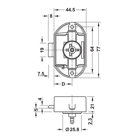 Push Button Lock Material: Plastic Finish/Colour: WhiteMatt nickel plated Note: For Push-Lock locks operated from one side the following are required:1 push button (e.g. 229.01.677)1 rosette (e.g. 229.03.626, 229.03.617, or 229.03.608)Image does not show