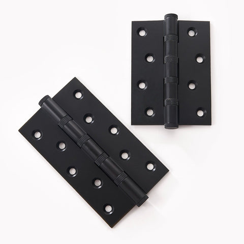 Cross-Knurled Solid Brass Butt Hinge | Black