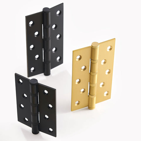 Cross-Knurled Solid Brass Butt Hinge | Black