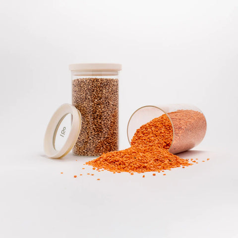 Wategos Round Glass Pantry Jars | Oat Milk
