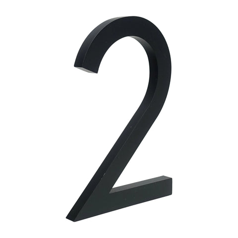 Solid Aluminium Floating House Number | Black 15cm