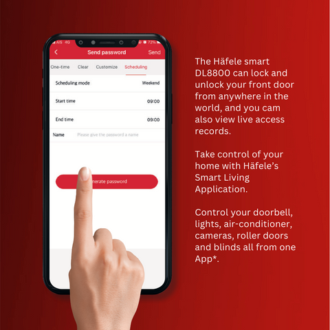 Genesis DL8800, Keyless Digital Entrance Smart Lock 5 in 1. Features: Easy User Guide Videos Multiple access modes: 1. Touchscreen with pin code 2. RFID key card and tag 3. Fingerprint biometrics 4. Mobile App stores up to 300 codes: - 9 x administrator I