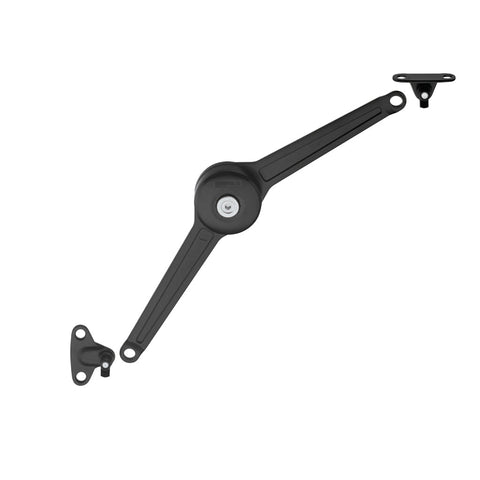 Häfele Duo Forte - Flap Fitting Features: Suitable for flaps with handle or push-to-open functionAdjusting the arms (overshear) turns the lid stay into a flap stayLess space required inside the cabinetWear-resistant friction coupling with large adjusting