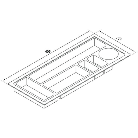 Sliding Pencil Tray Area of application: To suit Maxfit drawer with an internal carcase width of 426 mm Material: Plastic Finish: Black Hafele