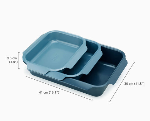 Nest™ Oven Non-stick 3-piece Blue Roasting Tray Set