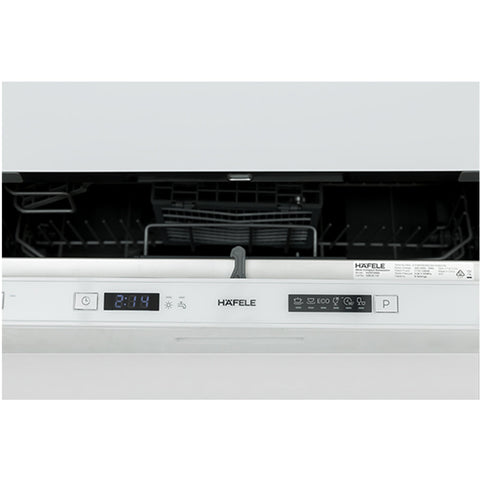 Hafele Compact Dishwasher Brand: Häfele Features: 6 Place settings6 Wash programs1-24 Hour delay startElectronic controls49 dBA Max noise levelMEPS/WELS: 2.5/3.5 Stars Wash Programs: IntensiveHeavy90 MinGlassRapidNormal Dimensions (H x W x D): 452 x 550 x