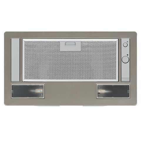 60cm or 90cm Hafele Undermount Built in Rangehood Features: 520 m3/hr extraction2x LED 3W 2700K3 Speed settingsPush pull knob controlsAluminium grease filter68 dBA max noise level Version: 60cm90cm Dimensions. (mm): 60cm = 177 x 535 x 300 (HxWxD) - 4.8kgs