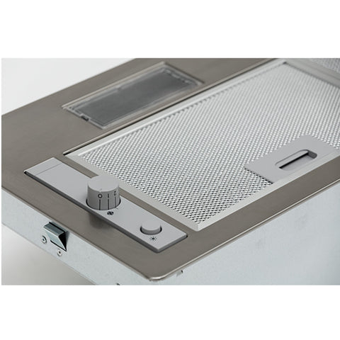 60cm or 90cm Hafele Undermount Built in Rangehood Features: 520 m3/hr extraction2x LED 3W 2700K3 Speed settingsPush pull knob controlsAluminium grease filter68 dBA max noise level Version: 60cm90cm Dimensions. (mm): 60cm = 177 x 535 x 300 (HxWxD) - 4.8kgs