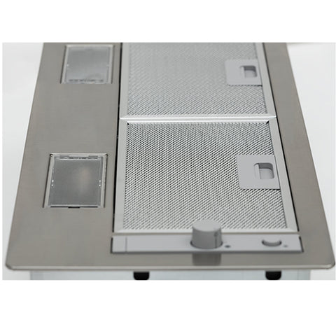 60cm or 90cm Hafele Undermount Built in Rangehood Features: 520 m3/hr extraction2x LED 3W 2700K3 Speed settingsPush pull knob controlsAluminium grease filter68 dBA max noise level Version: 60cm90cm Dimensions. (mm): 60cm = 177 x 535 x 300 (HxWxD) - 4.8kgs
