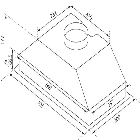 60cm or 90cm Hafele Undermount Built in Rangehood Features: 520 m3/hr extraction2x LED 3W 2700K3 Speed settingsPush pull knob controlsAluminium grease filter68 dBA max noise level Version: 60cm90cm Dimensions. (mm): 60cm = 177 x 535 x 300 (HxWxD) - 4.8kgs