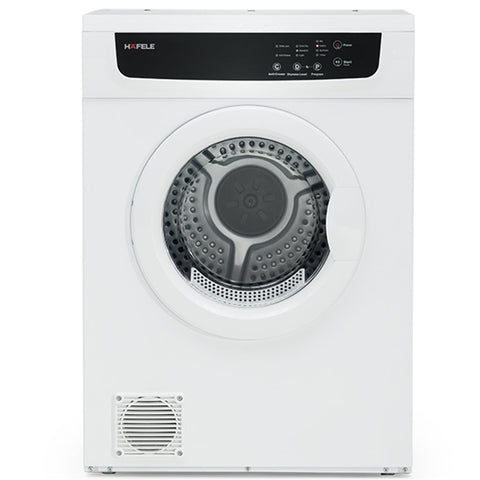 Hafele 7kg Vented Dryer Brand: Häfele Features: 7kg capacity4 Drying programsElectronic control panelAnti-crease functionChild lockFreestanding or wall mountable2 Star MEPS rating Drying Programs: Cotton extraCotton standardSynthetics extraSynthetics stan