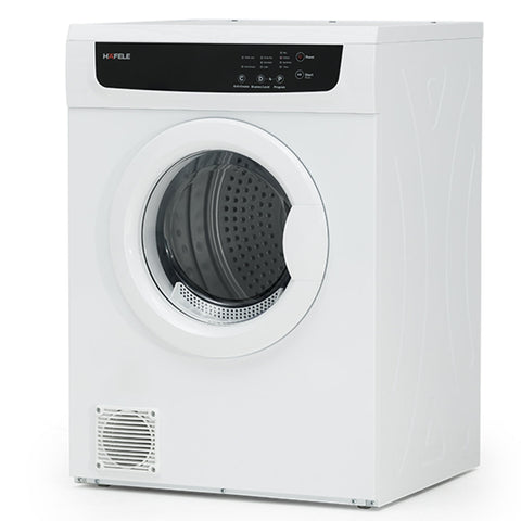 Hafele 7kg Vented Dryer Brand: Häfele Features: 7kg capacity4 Drying programsElectronic control panelAnti-crease functionChild lockFreestanding or wall mountable2 Star MEPS rating Drying Programs: Cotton extraCotton standardSynthetics extraSynthetics stan