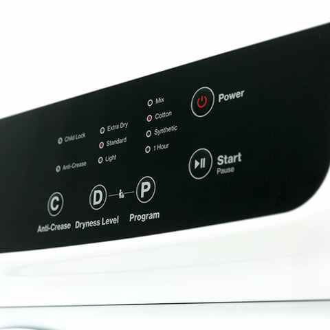 Hafele 7kg Vented Dryer Brand: Häfele Features: 7kg capacity4 Drying programsElectronic control panelAnti-crease functionChild lockFreestanding or wall mountable2 Star MEPS rating Drying Programs: Cotton extraCotton standardSynthetics extraSynthetics stan
