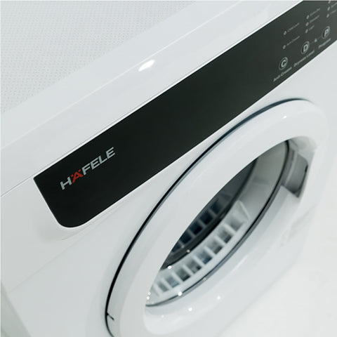 Hafele 7kg Vented Dryer Brand: Häfele Features: 7kg capacity4 Drying programsElectronic control panelAnti-crease functionChild lockFreestanding or wall mountable2 Star MEPS rating Drying Programs: Cotton extraCotton standardSynthetics extraSynthetics stan