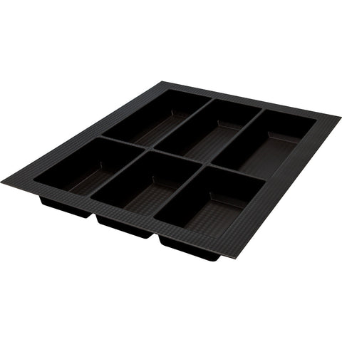 Classico 500 Non-Slip Cutlery Tray | Various Sizes Area of application: Suitable for drawers with depth of 500 mm Material: Plastic, vacuum formed Colour: Black Finish: Globe with non-slip surface coating Height: 51 mm Insert depth: 520 mm Thickness: 2.5