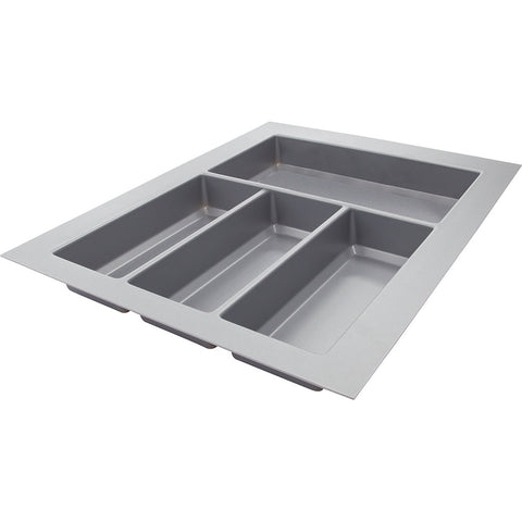 Classico 450 Cutlery Tray Area of application: Suitable for drawers with a depth of 400 or 450 mm Material: Plastic, vacuum formed Finish: White Height: 51 mm Thickness: 2.5 mm Insert depth: 520 mm To suit cabinet width: 300 mm400 mm450 mm500 mm600 mm Ins
