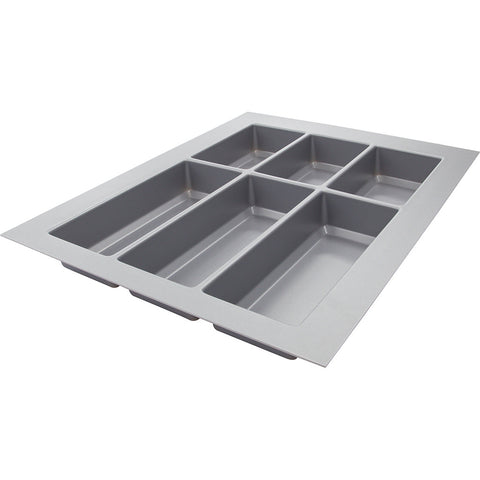 Classico 500 Cutlery Tray Area of application: Suitable for drawers with a depth of 500 mm Material: Plastic Finish: WhiteSilverAnthracite Height: 51 mm Thickness: 2.5 mm Insert depth: 520 mm To suit cabinet width: 300 mm400 mm450 mm500 mm600 mm700 mm800