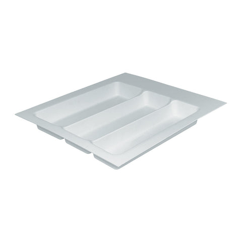 Excel Utensil Tray Area of application: Suitable for drawers with a depth of 400 mm and 450 mm Material: Plastic (vacuum formed) Finish: AnthraciteSilverWhite Version: With wide edge for cutting to drawer size Height: 57 mm Insert depth: 485 mm Insert wid